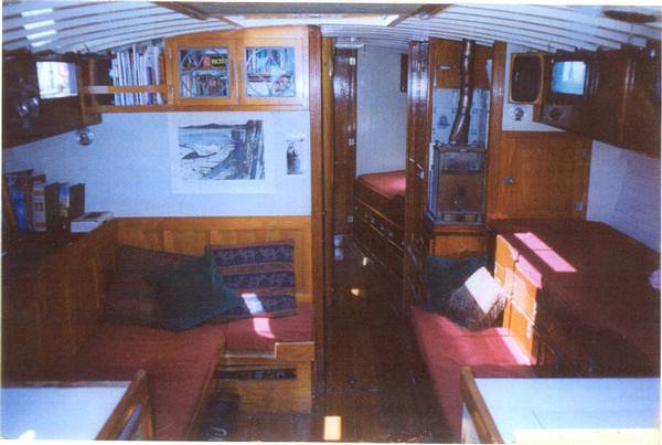 interior of viva looking forward from cockpit compaion way